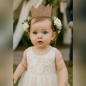 LoveCrush Crowns Rose Gold Baby Crown Photo Prop Flower Girl First Birthday